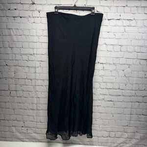 J. Crew Black Maxi Skirt - Fluid size L Silhouette nwt